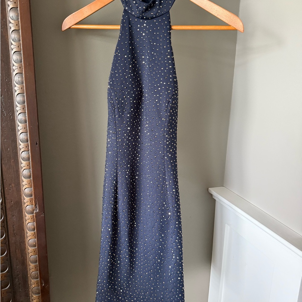 Sherri Hill Black Dress with Gold Dots